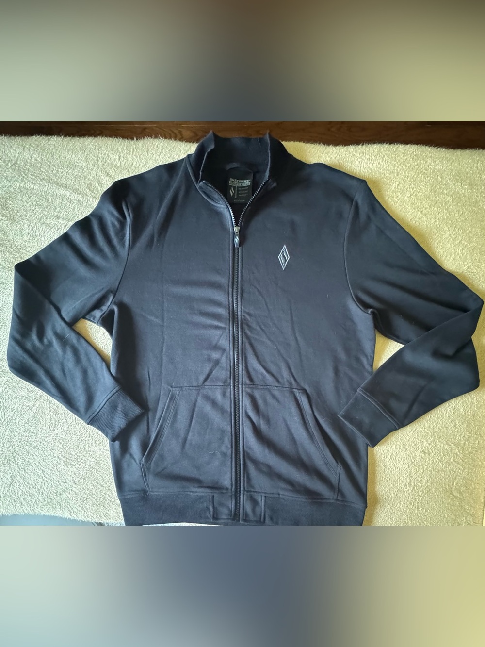 Skechers Men's Black Zip-Up Knit Jacket